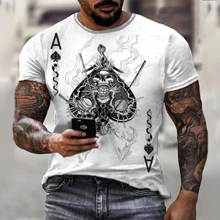 Men Retro Summer Casual Poker Shirts