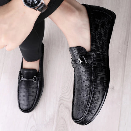 Men Leather Business Casual Loafers - Mad Fly Essentials