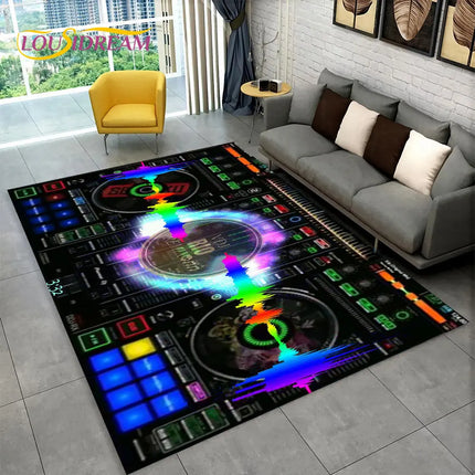 3D DJ Music Keyboard Living Area Rugs