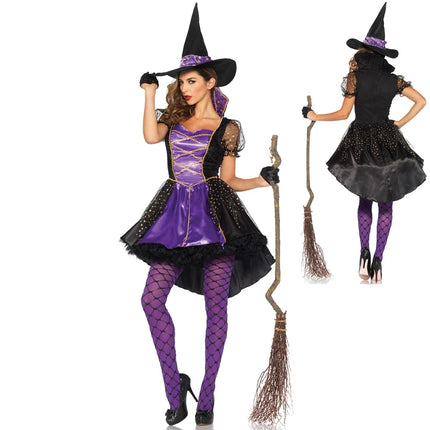 Women Carnival Purple Witch Costume