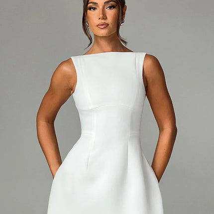Women Fashion Summer 2024 White Bodycon Party Dress
