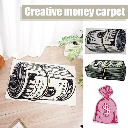 Money Shaped Irregular Unique Floor Mat