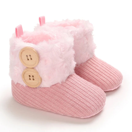 Baby Girl Winter Plush Pink Boots.