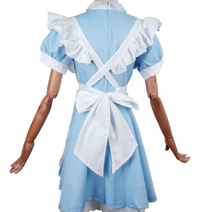 Women French Fancy Blue Maid Costume Set