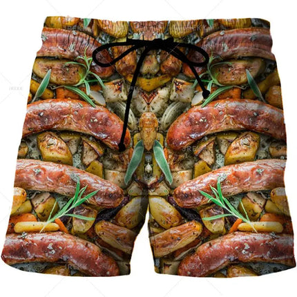 Men Gourmet Food 3D Graphic Boardshorts