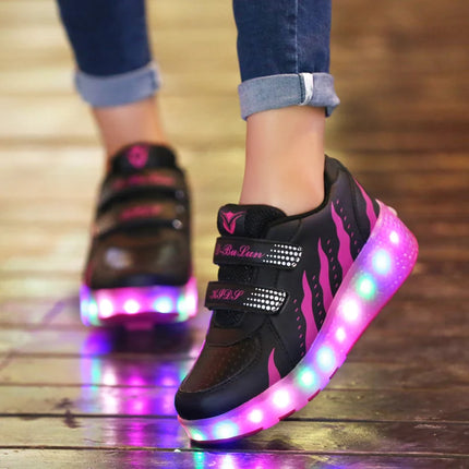 Girl Fashion Luminous LED Skate Sneakers