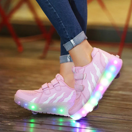 Girl Fashion Luminous LED Skate Sneakers