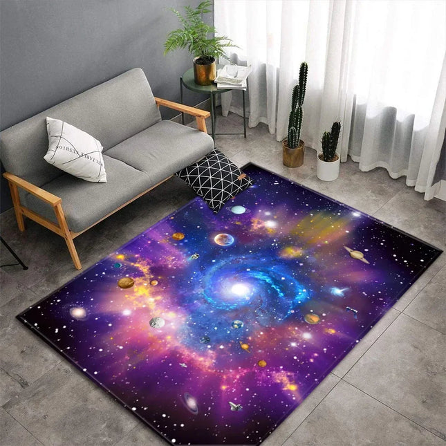 Home 3D Planet Galaxy Living Room Rug