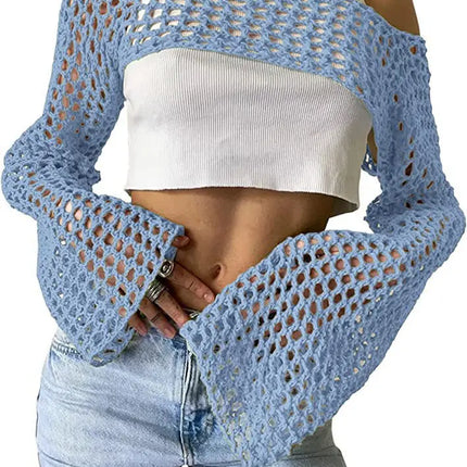 Women Vintage Summer Hollow Crop Top

