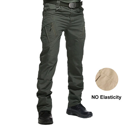 Men Tactical Slim Green Khaki Cargo Pants