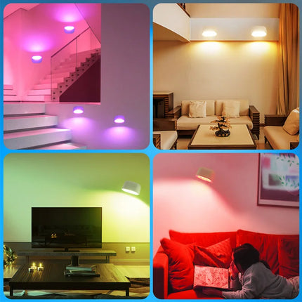 Remote RGB LED Wireless Rechargeable Wall Sconce