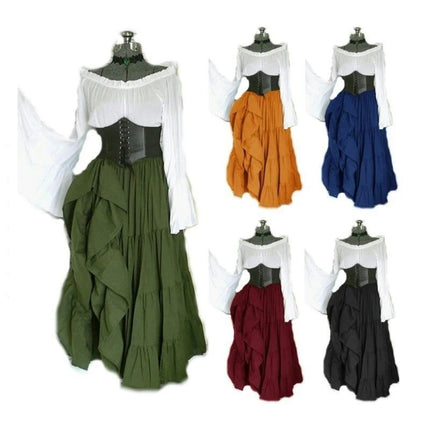 Women Medieval European Long Party Dress