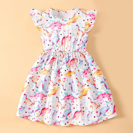 Girl Cartoon Animal Summer Ruffle Dress – Mad Fly Essentials