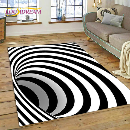 3D Vortex Visual Illusion Living Room Rug