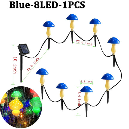 Solar Outdoor Garden Pathway Mushroom Light Sets