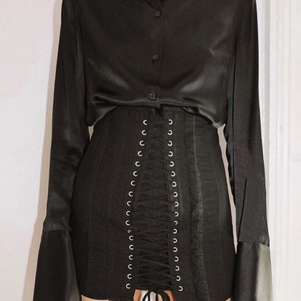 Women Gothic Black 90s Vintage Mini Skirt