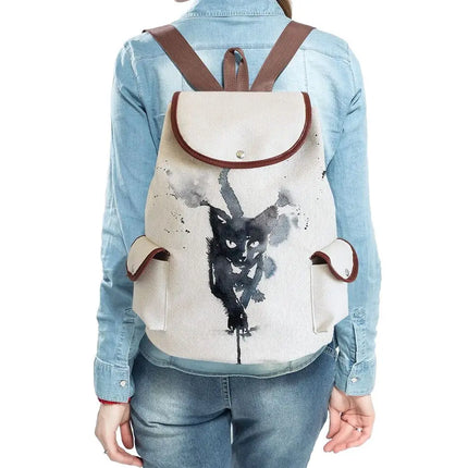 Women Eco-Friendly Cartoon Cat Tote Backpacks.