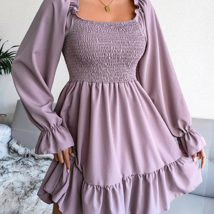 Women Chiffon Long Midi Ruffle Dress