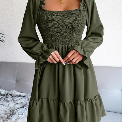 Women Chiffon Long Midi Ruffle Dress