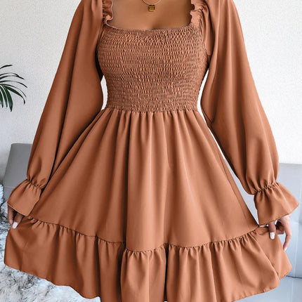 Women Chiffon Long Midi Ruffle Dress