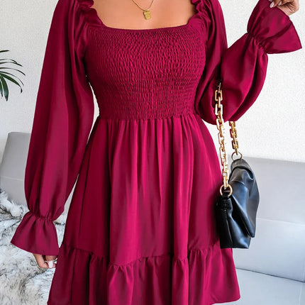 Women Chiffon Long Midi Ruffle Dress