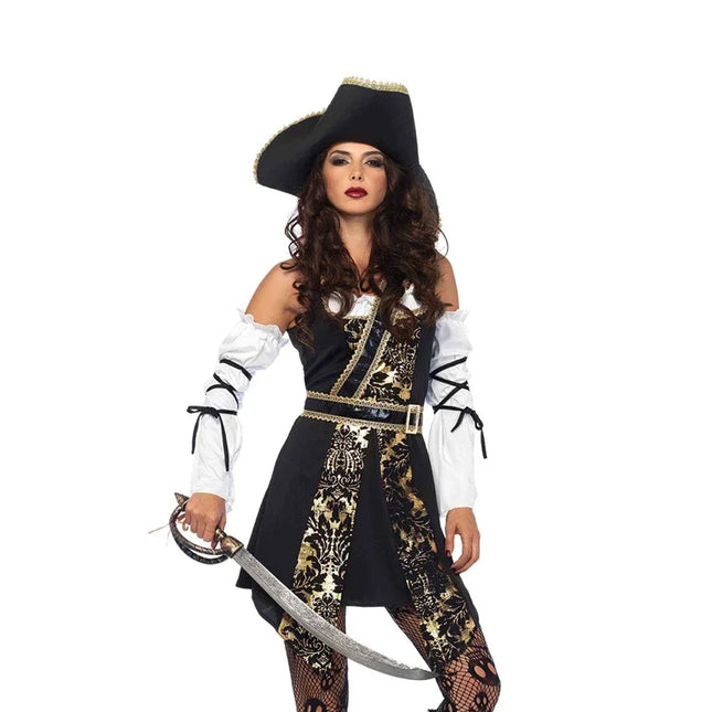 Women Medieval Gothic Pirate Costume Set.