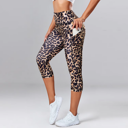 Women Leopard Pocket Fitness Leggings - Mad Fly Essentials