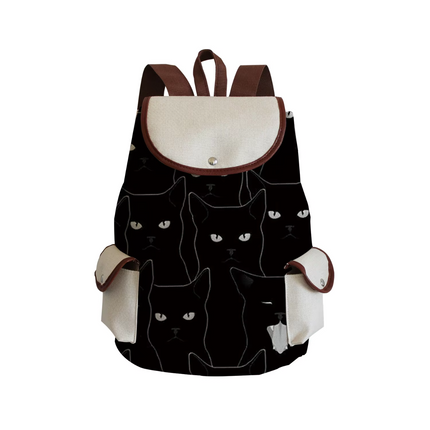 Women Eco-Friendly Cartoon Cat Tote Backpacks.