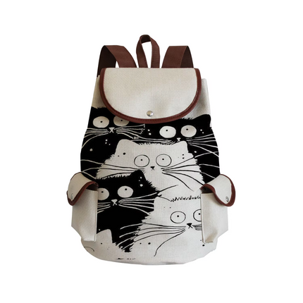 Women Eco-Friendly Cartoon Cat Tote Backpacks.