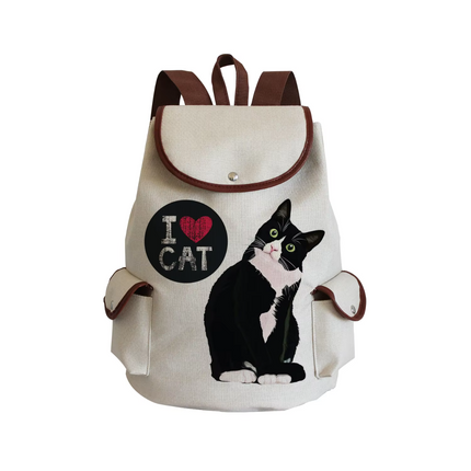 Women Eco-Friendly Cartoon Cat Tote Backpacks.