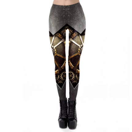 Women Steampunk 3D Fitness Leggings - Mad Fly Essentials