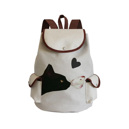 Women Eco-Friendly Cartoon Cat Tote Backpacks.