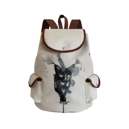 Women Eco-Friendly Cartoon Cat Tote Backpacks.