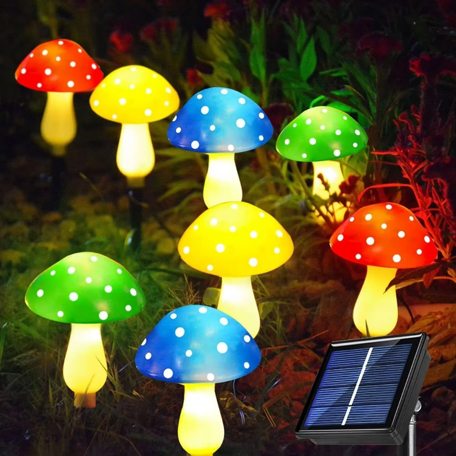 Solar Cracked LED Mushroom Garden Lamps.