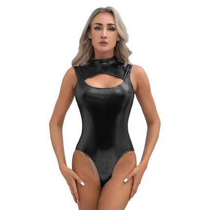 Women Metallic Cat Leotard Bodysuit - Mad Fly Essentials