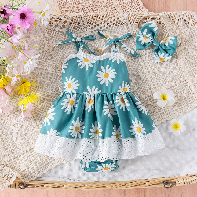 Baby Girl Newborn Floral Ruffled Dress - Mad Fly Essentials