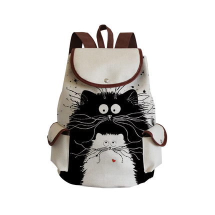 Women Eco-Friendly Cartoon Cat Tote Backpacks.