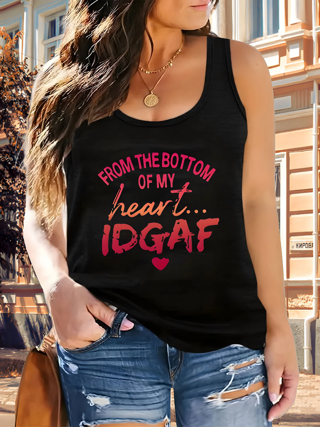 Women Plus IDGAF Summer Casual Tank Tops