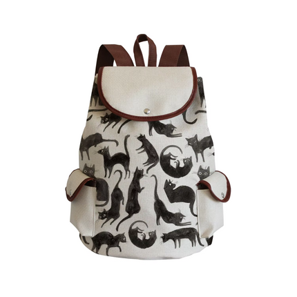 Women Eco-Friendly Cartoon Cat Tote Backpacks.